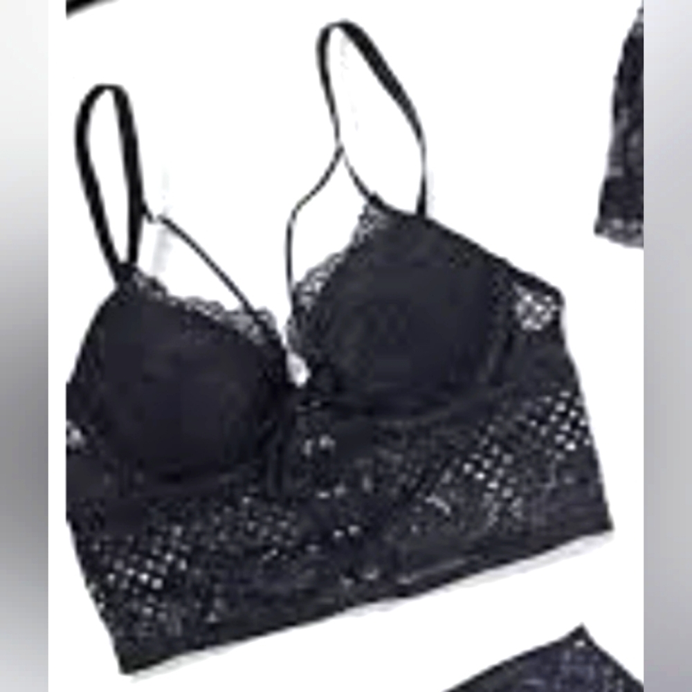 La Senza Sexy Bustier Lace Bra Top Corset Black. Size: D/DD.